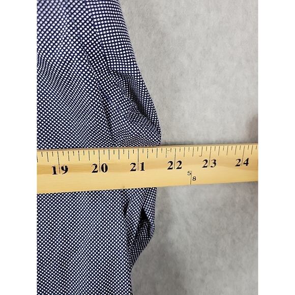 Vince 100% Cotton Blue Dot Long Sleeve Button Up Dress Shirt Men's Large - Picture 9 of 12